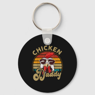 Porte-clés Coq Papa Chemise de Poulet Vintage Drôle Agriculte