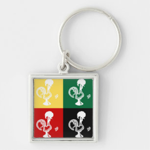 Porte-clés Coq portugais de Barcelos coloré motif