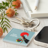 Porte-clés Coq portugais et saint Bauble de Noël (Devant Droit)