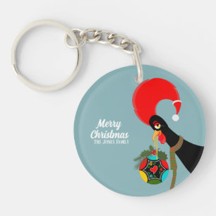 Porte-clés Coq portugais et saint Bauble de Noël