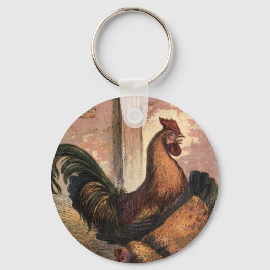Porte-clés Coq rouge, haricots Brown et poussins pour bébés e (Recto)