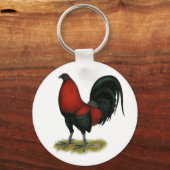 Porte-clés Coq Rouge Noir BB Américain (Recto)