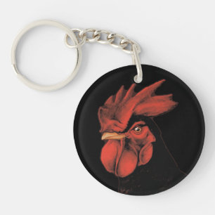 Porte-clés Coq Royal Fierté Majestueuse Portrait