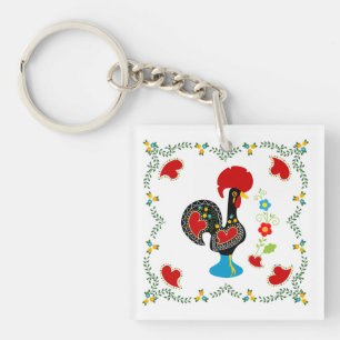 Porte-clés Coq traditionnel du Portugal en noir