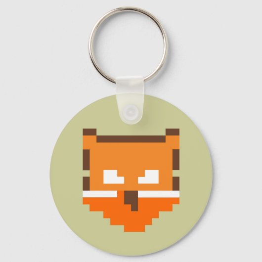 Porte-clés Coque-coque iphone Mate, face de renard pixé (Recto)