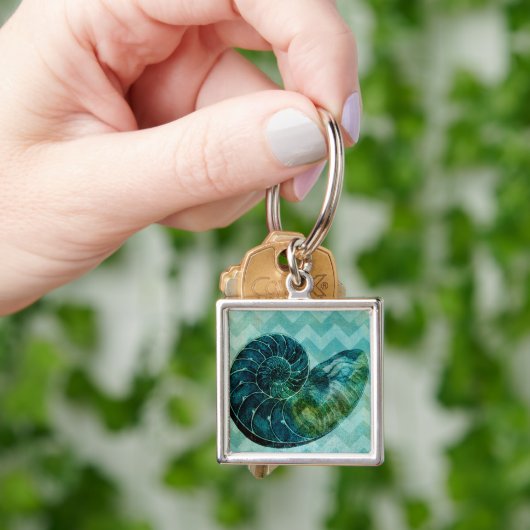 Porte-clés Coque spirale Turquoise (main)