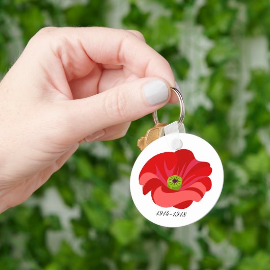 Porte-clés Coquelicot rouge (main)