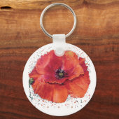 Porte-clés coquelicot rouge (Recto)