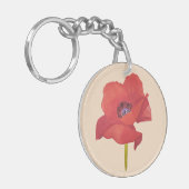 Porte-clés coquelicot rouge aquarelle (Devant gauche)