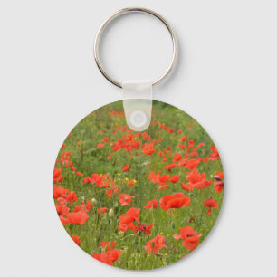 Porte-clés Coquelicots rouges dans le champ