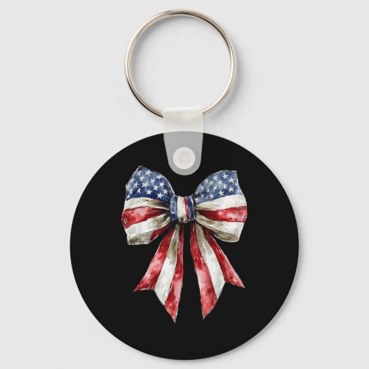 Porte-clés Coquette Américain Féminin 4 Juillet Drapeau Améri (Recto)