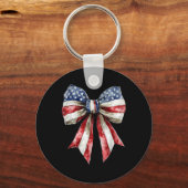 Porte-clés Coquette Américain Féminin 4 Juillet Drapeau Améri (Recto)