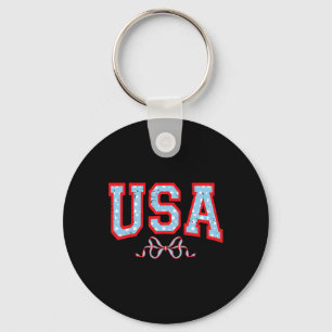 Porte-clés Coquette amusante Usa Cute Bow American 4 juillet