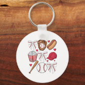 Porte-clés Coquette Baseball Femmes Bow Baseball Filles Cheer (Recto)