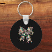 Porte-clés Coquette Bow Checkered Christmas Xmas Lights Pajam (Recto)