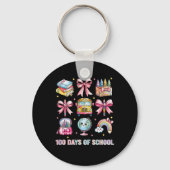 Porte-clés Coquette Bow Enseignant Étudiant 100 Jours D'École (Recto)