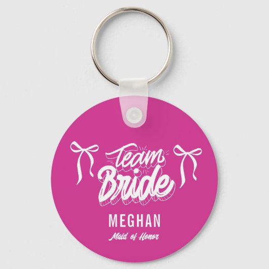 Porte-clés Coquette Bow Favoriser l'équipe de mariée (Recto)