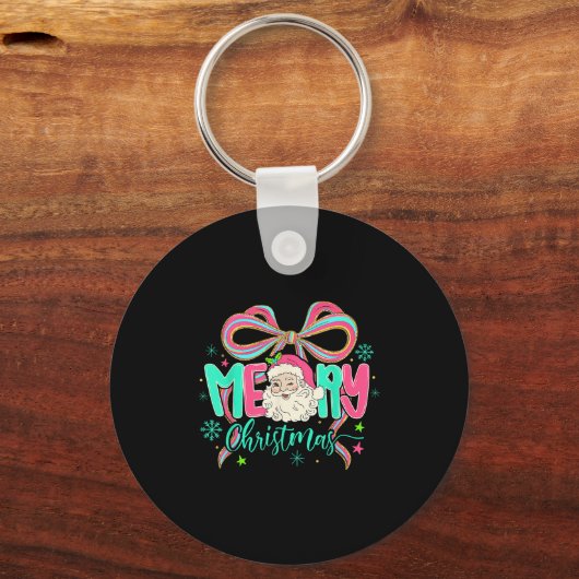 Porte-clés Coquette Bow Joyeux Noël Noël Noël Noël Père Noël (Recto)