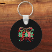 Porte-clés Coquette Bow Joyeux Noël Snowflake Xmas Pyjama (Recto)