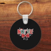 Porte-clés Coquette Bow Stethoscope Infirmière Joyeux Noël Xm (Recto)