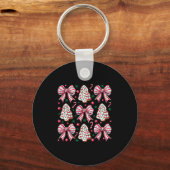 Porte-clés Coquette Bow Tree Cake Candy Cane Merry Christmas (Recto)