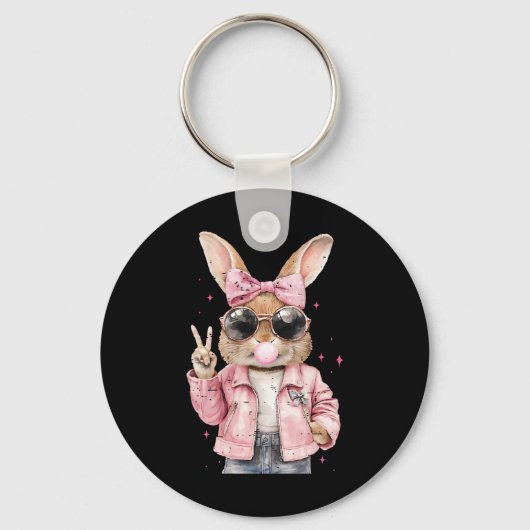 Porte-clés Coquette Lapin Mignon Blowing Bubble Drôle Ea (Recto)