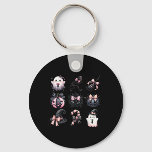 Porte-clés Coquette mignonne Halloween vaches rose noire Hall