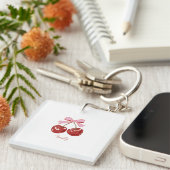 Porte-clés Coquette personnalisée Nom de la boîte de cerise (Devant Droit)