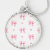 Porte-clés Coquette Pink Bow & Hearts (Devant)