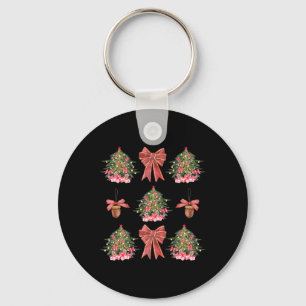 Porte-clés Coquette Red Bow Acorn Christmas Tree Girls Femmes