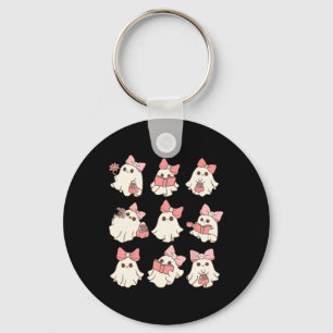 Porte-clés Coquette rose Bow mignonne Ghost Halloween Mers Éf