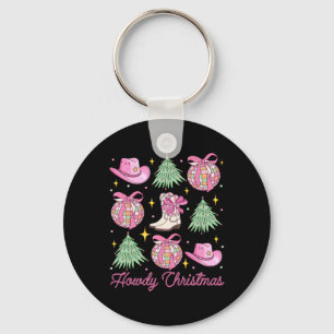 Porte-clés Coquette rose de Noël Bow Xmas Tree