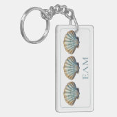 Porte-clés Coquillage Monogramme Bleu Marin (Devant gauche)
