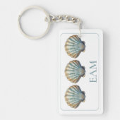 Porte-clés Coquillage Monogramme Bleu Marin (Devant)