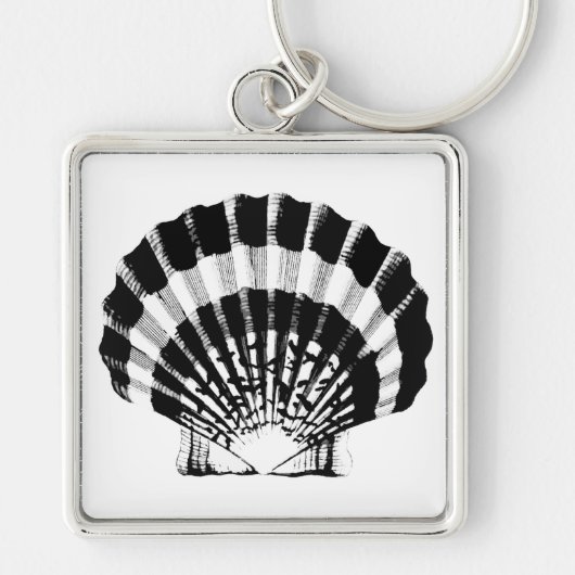 Porte-clés Coquillage - noir et blanc (Devant)