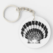 Porte-clés Coquillage noir et blanc (Devant)