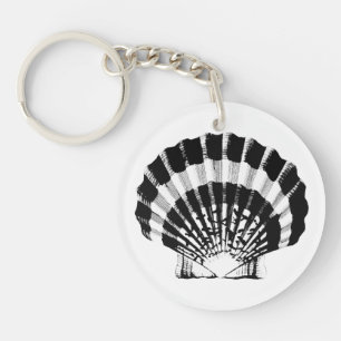 Porte-clés Coquillage noir et blanc