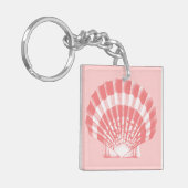 Porte-clés Coquillage - rose de corail et blanc (Devant gauche)