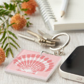 Porte-clés Coquillage - rose de corail et blanc (Devant Droit)