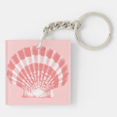Porte-clés Coquillage - rose de corail et blanc (Dos)