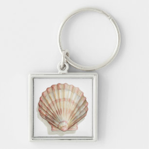 Porte-clés Coquillage rose et crème