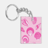 Porte-clés Coquillages - Fuchsia rose et blanc (Devant gauche)
