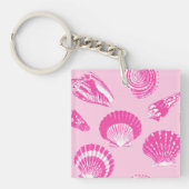 Porte-clés Coquillages - Fuchsia rose et blanc (Devant)