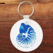 Porte-clés Coquille de Nautilus - bleu cobalt et blanc (Recto)