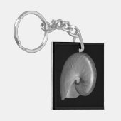 Porte-clés Coquille de Nautilus noir et blanc (Devant gauche)