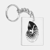 Porte-clés Coquille de Nautilus - noir, gris et blanc (Devant gauche)