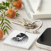 Porte-clés Coquille de Nautilus - noir, gris et blanc (Devant Droit)