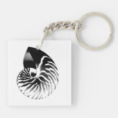 Porte-clés Coquille de Nautilus - noir, gris et blanc (Dos)