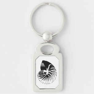 Porte-clés Coquille de Nautilus - noir, gris et blanc