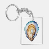 Porte-clés Coquille d'huître à l'aquarelle (Devant gauche)